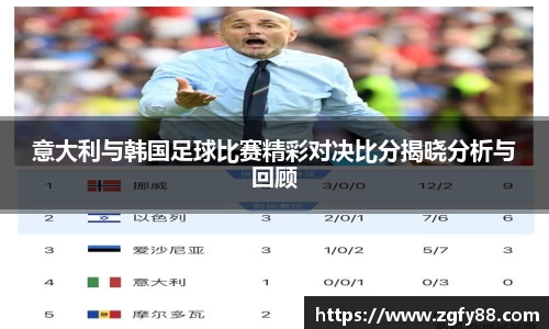 意大利与韩国足球比赛精彩对决比分揭晓分析与回顾